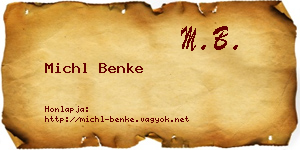 Michl Benke névjegykártya
